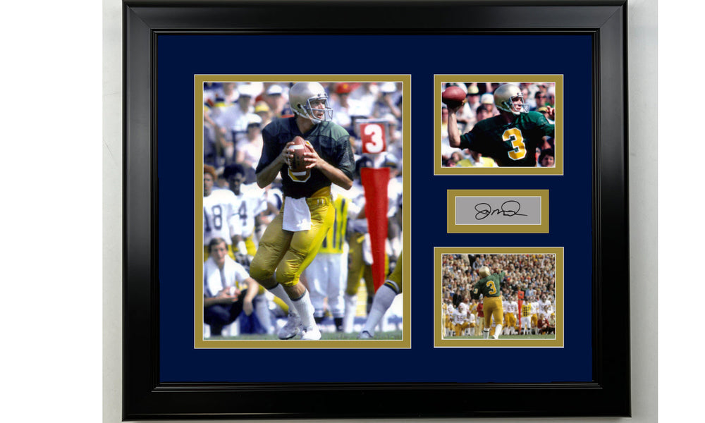 Framed Joe Montana Notre Dame Fighting Irish Facsimile Laser Engraved Signature NCAA Football 14x11 3 Photo Collage (ONLINE ORDER ONLY)