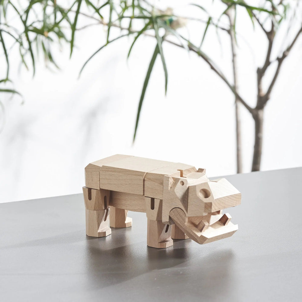 Modern Wooden Hippo Decor – Interactive Puzzle & Art Piece (ONLINE ORDER ONLY)