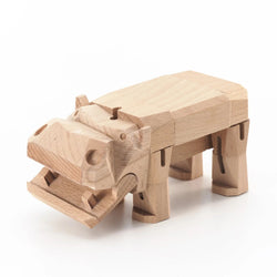 Modern Wooden Hippo Decor – Interactive Puzzle & Art Piece (ONLINE ORDER ONLY)
