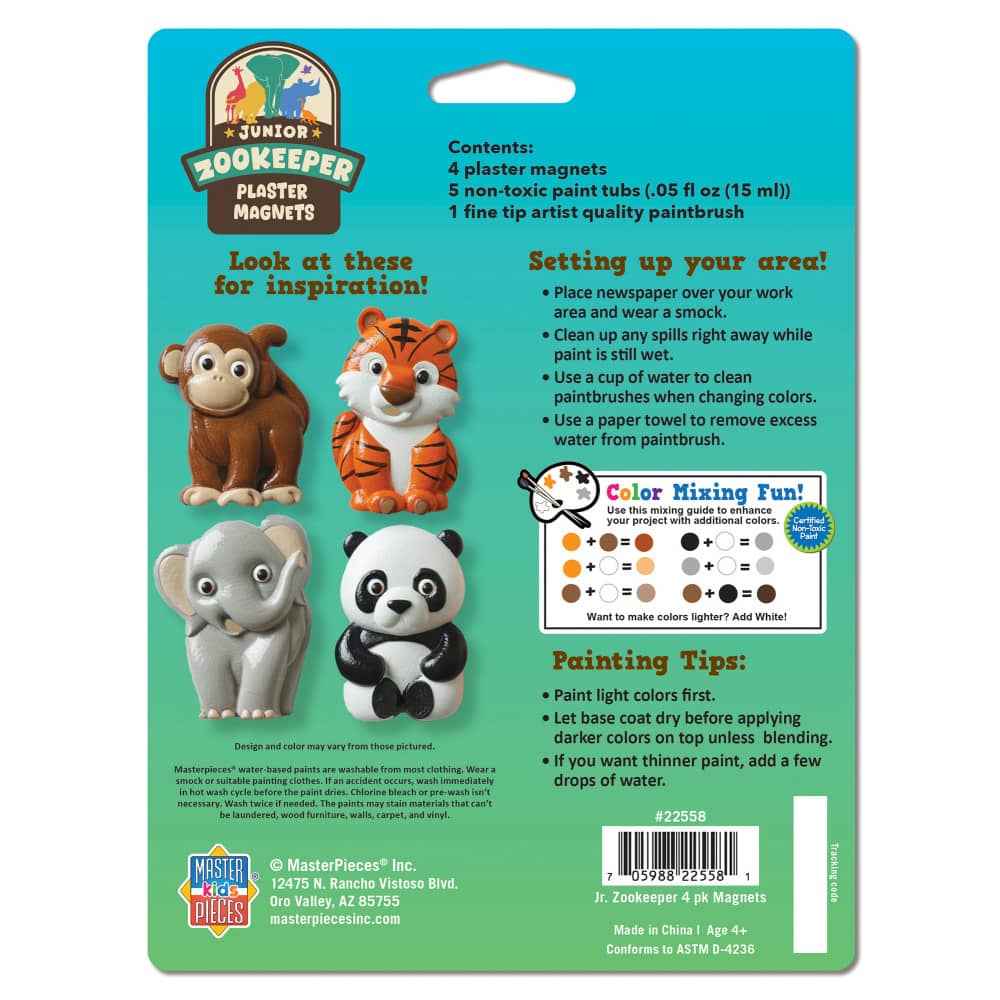Jr. Zookeeper - 6-Pack Plaster Magnets Paint Kit
