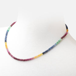 Multiple Gemstone Faceted Rondelle Necklace with a 14kt Gold Clasp (ONLINE ORDER ONLY)