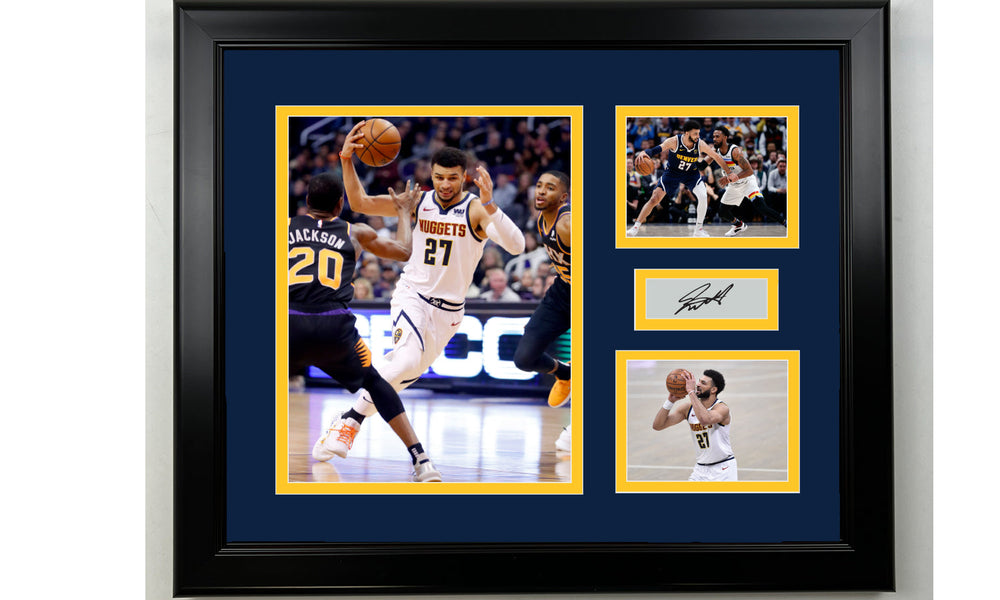 Framed Jamal Murray Denver Nuggets Facsimile Laser Engraved Signature Basketball 14x11 3 Photo Collage (ONLINE ORDER ONLY)