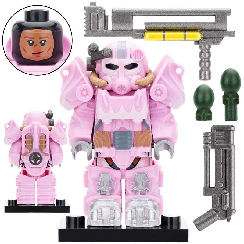 Fallout Pink T-60 Power Armor Custom Minifig (Online Only)