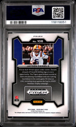 Graded 2024 Panini Prizm Draft Picks Jayden Daniels #108 Red Ice Rookie RC Football Card PSA 10 Gem Mint