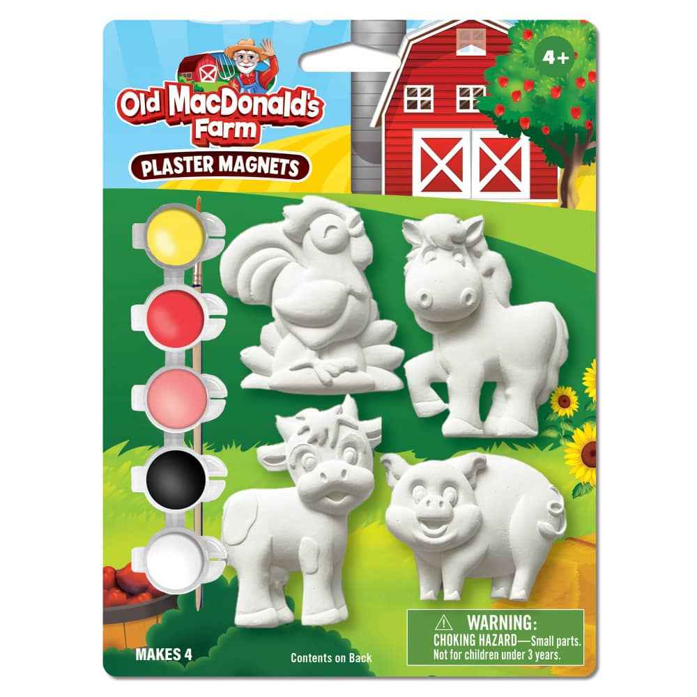 Old MacDonald's Farm - 6-Pack Plaster Magnets Paint Kit