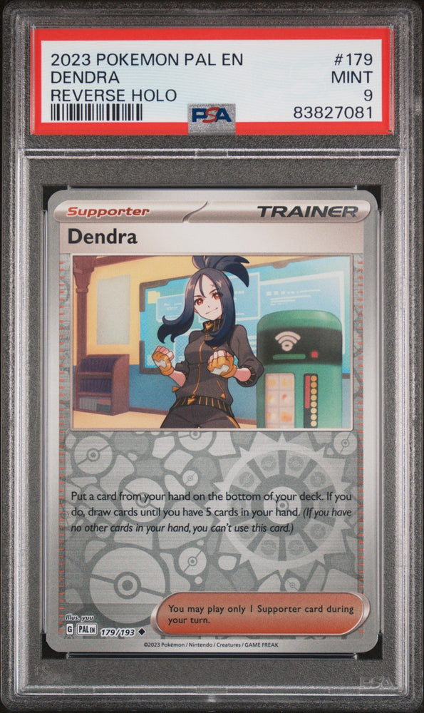 2023 POKEMON PAL EN-PALDEA EVOLVED DENDRA REVERSE HOLO #179 PSA 9 (Online Order Only)