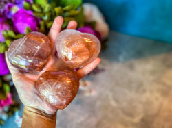 Red Hematoid Quartz, Valentines Day Gifts, Valentines Crystal Hearts, Fire Quartz Valentines Day Hearts (ONLINE ORDER ONLY)
