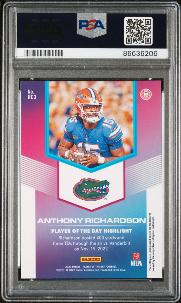 2023 PANINI PLAYER OF THE DAY ROOKIES ANTHONY RICHARDSON ROOKIES #RC3 - PSA 9 ROOKIE CARD (Online Order Only)