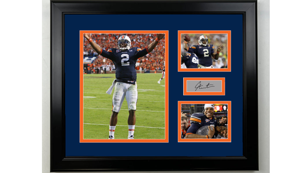 Framed Cam Newton Auburn Tigers Facsimile Laser Engraved Signature NCAA Football 14x11 3 Photo Collage (ONLINE ORDER ONLY)
