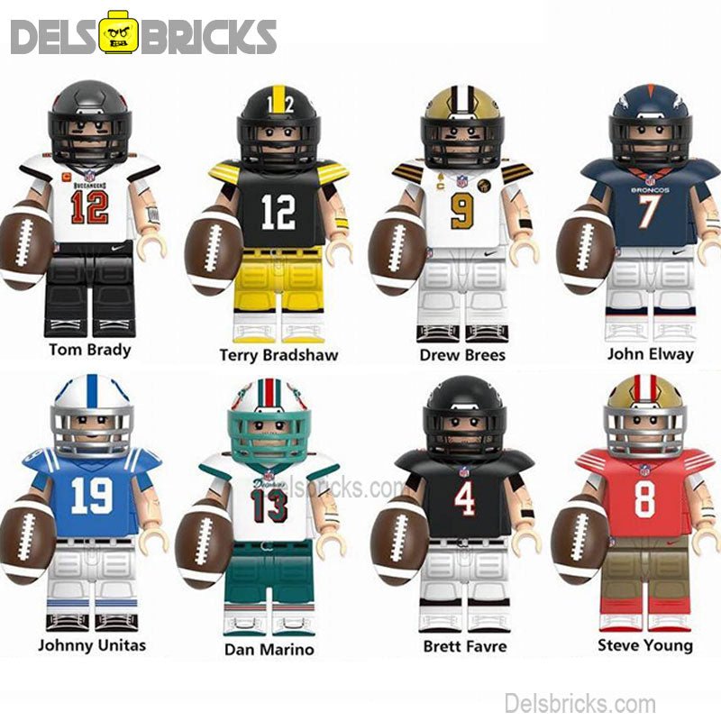 NFL Football Legends Set of 8 Lego Minifigures Custom sports Toys (ONLINE ORDER ONLY)