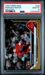Graded 2025 Topps Now Marcelo Mayer #266 Gold Foil /50 Rookie RC Baseball Card PSA 10 Gem Mint