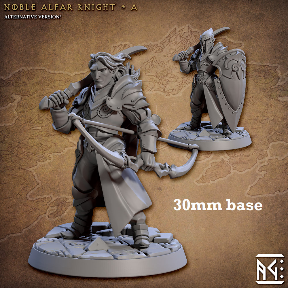 Noble Alfar Knight: Sculpt A (Male High Elf Paladin) (Online Order Only)