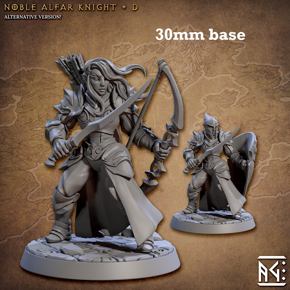Noble Alfar Knight: Sculpt D (Female High Elf Ranger / Knight) (Online Order Only)