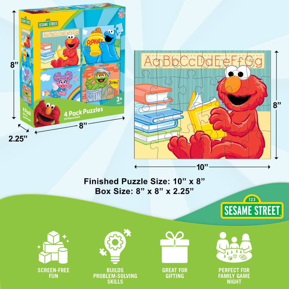 Sesame Street 24 Piece Jigsaw Puzzles 4-Pack