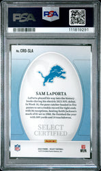 Graded 2023 Panini Select Sam LaPorta #CROSLA Certified Rookies Rookie RC Football Card PSA 10 Gem Mint