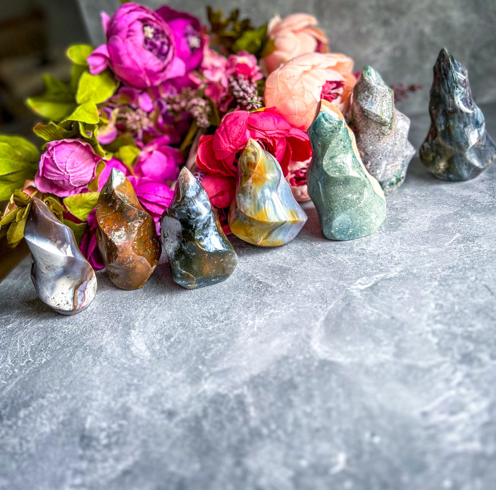 Large Ocean Jasper Crystal Flames (ONLINE ORDER ONLY)