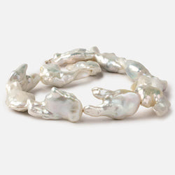 Off White Souffle Straight Drilled Baroque Freshwater Pearls 16 inch 12 beads 32x22-38x25mm (ONLINE ORDER ONLY)