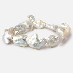 Off White Souffle Straight Drilled Baroque Freshwater Pearls 16 inch 13 beads 23x25-40x31mm (ONLINE ORDER ONLY)