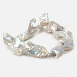 Off White Souffle Straight Drilled Baroque Freshwater Pearls 16 inch 13 beads 25x23-40x28mm (ONLINE ORDER ONLY)