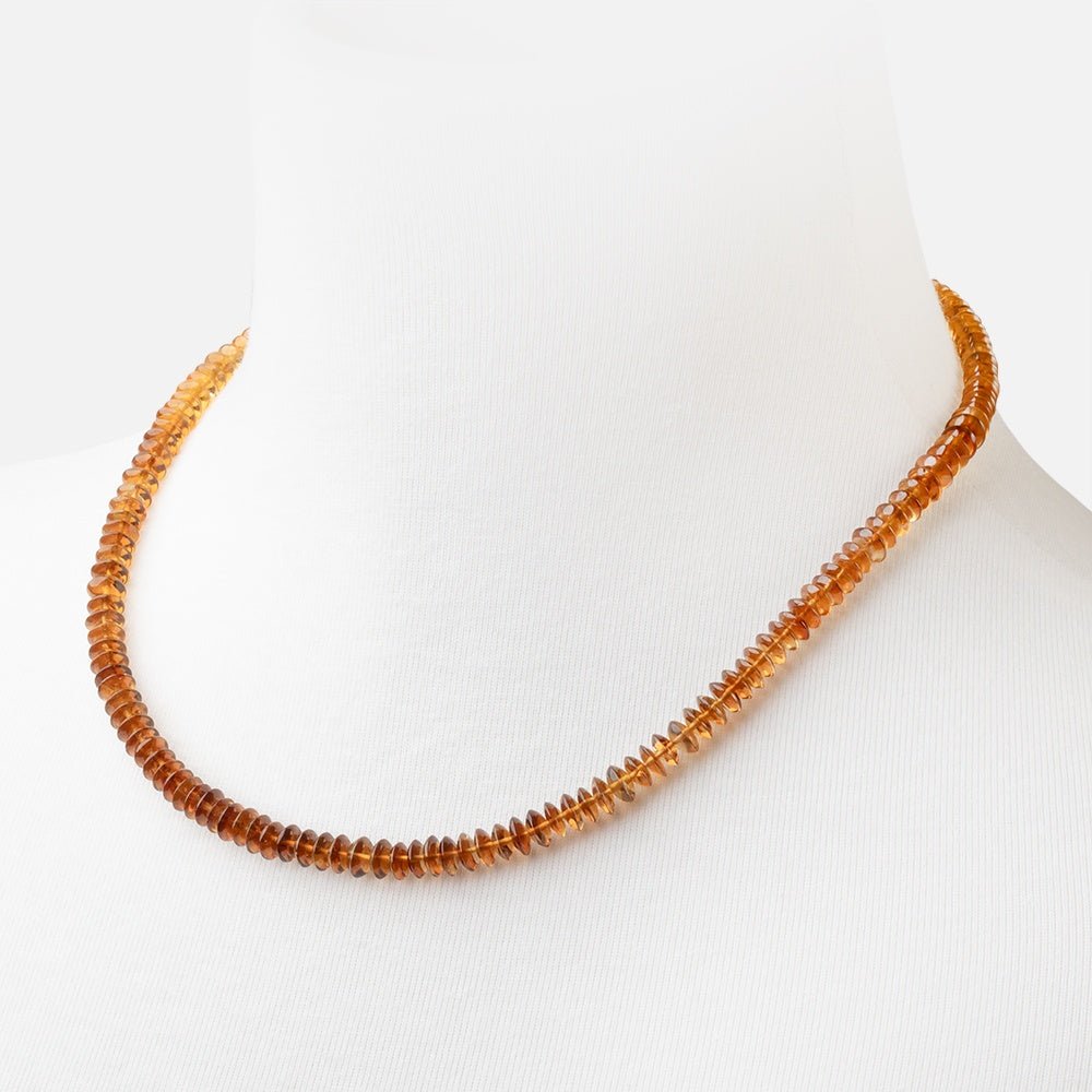 Ombré Golden Tourmaline Plain Disc Rondelle Necklace with a 14kt Gold Clasp AAA (ONLINE ORDER ONLY)