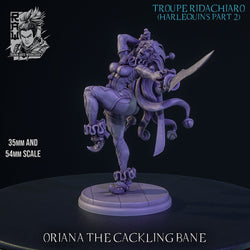 Oriana the Cackling Bane – Harlequin Rogue – Resin Tabletop Miniature (ONLINE ORDER ONLY)