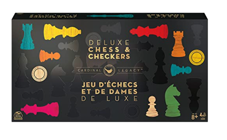 Cardinal Legacy Deluxe Wooden Chess Checkers