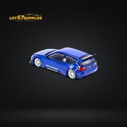 Pop Race Honda Civic EG6 Hatchback v1.5 Pandem Metallic Blue PR640127 1:64 (ONLINE ORDER ONLY)