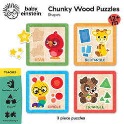 Baby Einstein Chunky Wood Puzzles - Kids 4-Pack