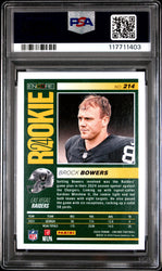 Graded 2024 Panini Encore Brock Bowers #214 Rookie RC Football Card PSA 8 Near Mint (ONLINE ORDER ONLY)