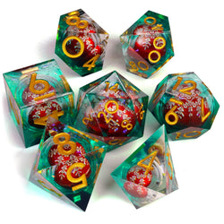 Christmas Rumble Sharp RPG Dice Set | 7 Pieces (ONLINE ORDER ONLY)