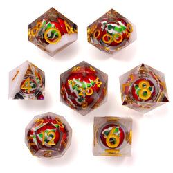 White Christmas Sharp RPG Dice Set - 7 Pieces (ONLINE ORDER ONLY)