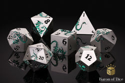 Eye of the Jade Dragon Metal RPG Dice Set | 7 Pieces (ONLINE ORDER ONLY)