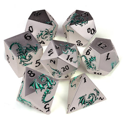 Eye of the Jade Dragon Metal RPG Dice Set | 7 Pieces (ONLINE ORDER ONLY)