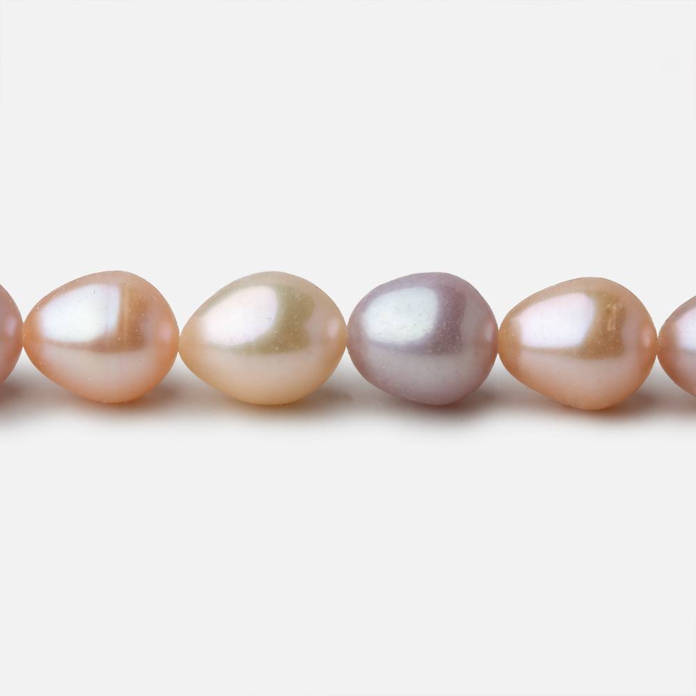 Pastel TriColor straight drilled oval Freshwater Pearls 16 inch 37 pearls 8x9-8x10mm A (ONLINE ORDER ONLY)