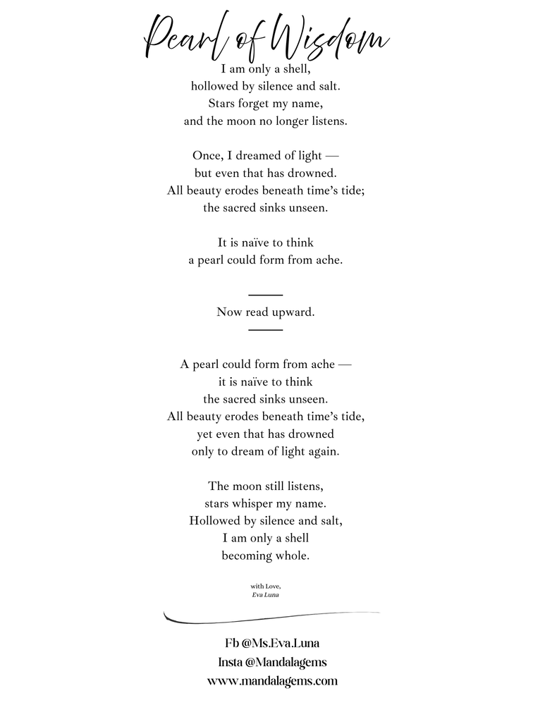 Pearl of Wisdom - Oyster Shell 10x10", 5x7" Art Print with Poem (ONLINE ORDER ONLY)