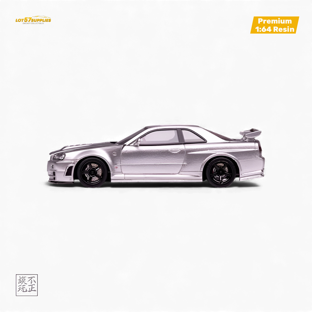 Car's Lounge Skyline GT-R R34 NISMO Z-TUNE - Z-TUNE Silver 1:64 (ONLINE ORDER ONLY)