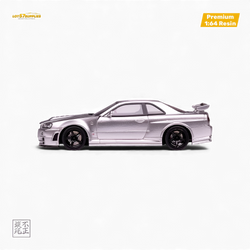 Car's Lounge Skyline GT-R R34 NISMO Z-TUNE - Z-TUNE Silver 1:64 (ONLINE ORDER ONLY)