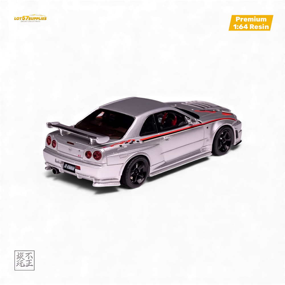 Car's Lounge Skyline GT-R R34 NISMO Z-TUNE - Nismo Edition Silver 1:64 (ONLINE ORDER ONLY)