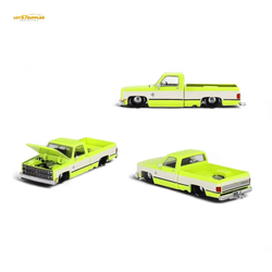 Mini GT x Kaido House Chevrolet Silverado FLO YELLOW 1:64 KHMG112 (ONLINE ORDER ONLY)