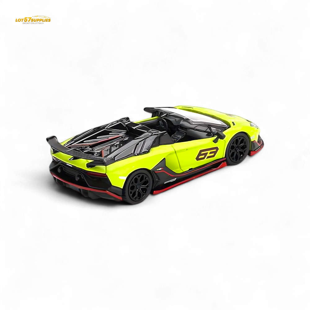 Mini-GT Lamborghini Aventador SVJ 63 Roadster Verde Shock #887 1:64 (ONLINE ORDER ONLY)