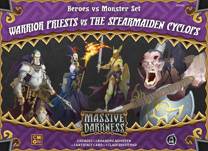 Massive Darkness: Warrior Priests vs the Spearmaiden Cyclops