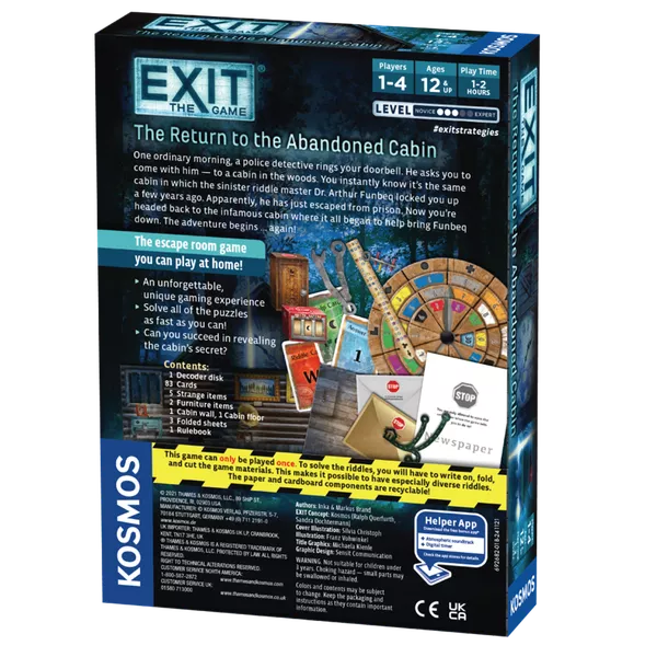 EXIT The Game - Return to the Abandoned Cabin - Board Game (Online Order Only)