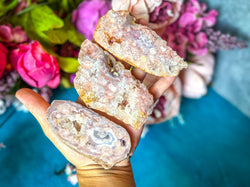Beautiful Pink Flower Agate Slices, Polished Flower Agate Slabs, Pink Cherry Blossom Agate Polished Slab (ONLINE ORDER ONLY)