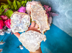 Beautiful Pink Flower Agate Slices, Polished Flower Agate Slabs, Pink Cherry Blossom Agate Polished Slab (ONLINE ORDER ONLY)