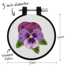 Plaid Crafts - Bucilla Stamped Embroidery Kit 3" Pretty Pansy (ONLINE ORDER ONLY)