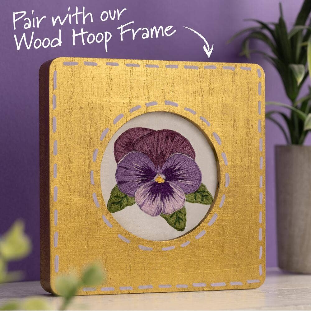 Plaid Crafts - Bucilla Stamped Embroidery Kit 3" Pretty Pansy (ONLINE ORDER ONLY)