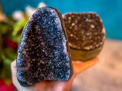 Large Semi Polished Rainbow Amethyst Cathedrals, Pink Amethyst, Raw Black Amethyst Freeforms 500 gram+ (ONLINE ORDER ONLY)