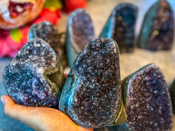 Large Semi Polished Rainbow Amethyst Cathedrals, Pink Amethyst, Raw Black Amethyst Freeforms 500 gram+ (ONLINE ORDER ONLY)