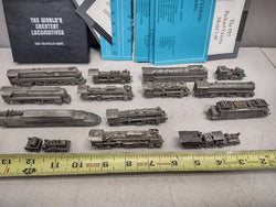 14 Vintage Franklin Mint Pewter Locomotives Lot (Online Order Only)
