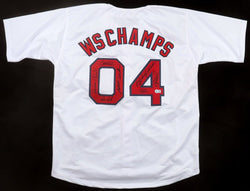 "2004 World Series Champions" Jersey Signed By (10) With Orlando Cabrera, Pokey Reese, Keith Foulke, Terry Francona (Beckett) Boston Red Sox (Online Order Only)